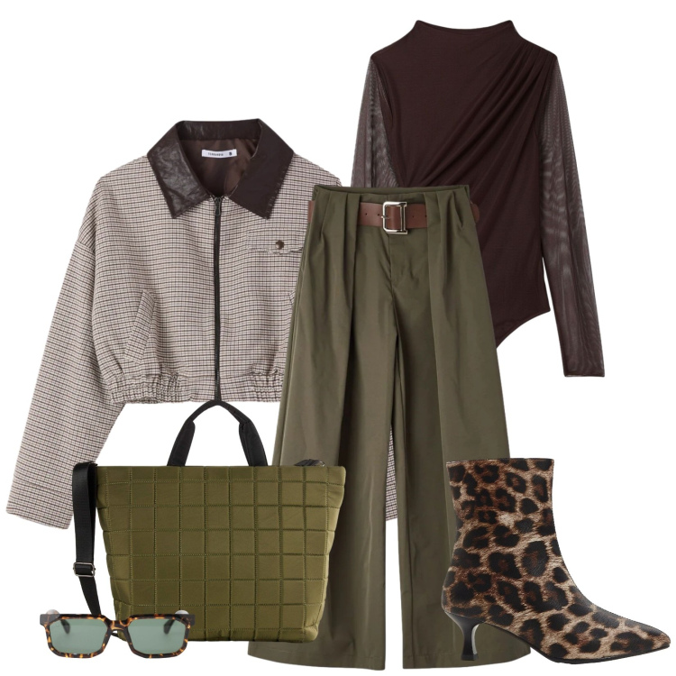 Outfit donna - Total look #2382196. Stile Casual per Serata fuori. Abbinamento con shopping bag, stivaletti, pantaloni, cappotti, body, occhiali da sole.