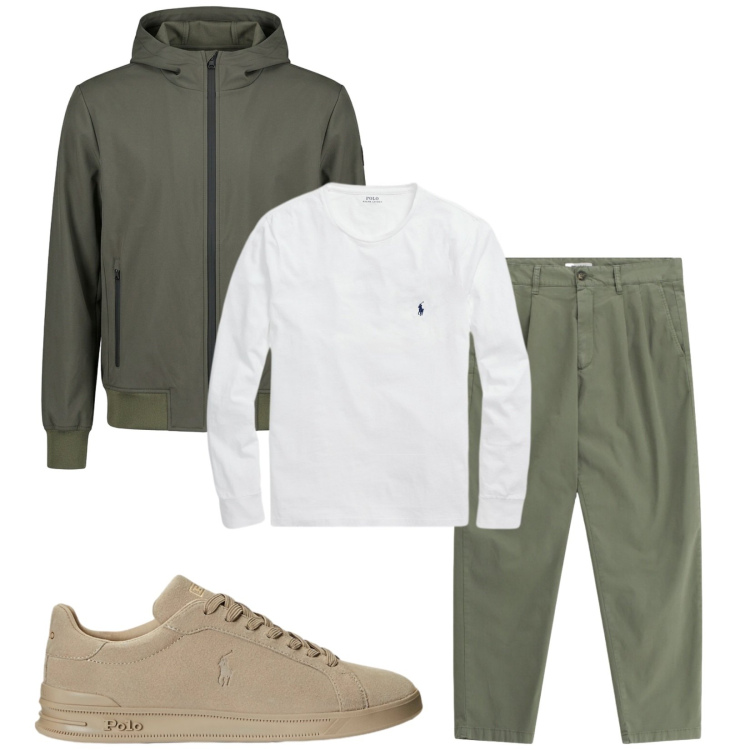 Outfit uomo - Total look #2382221. Stile Casual per Tutti i giorni. Abbinamento con pantaloni, t-shirt, sneakers, giacche.