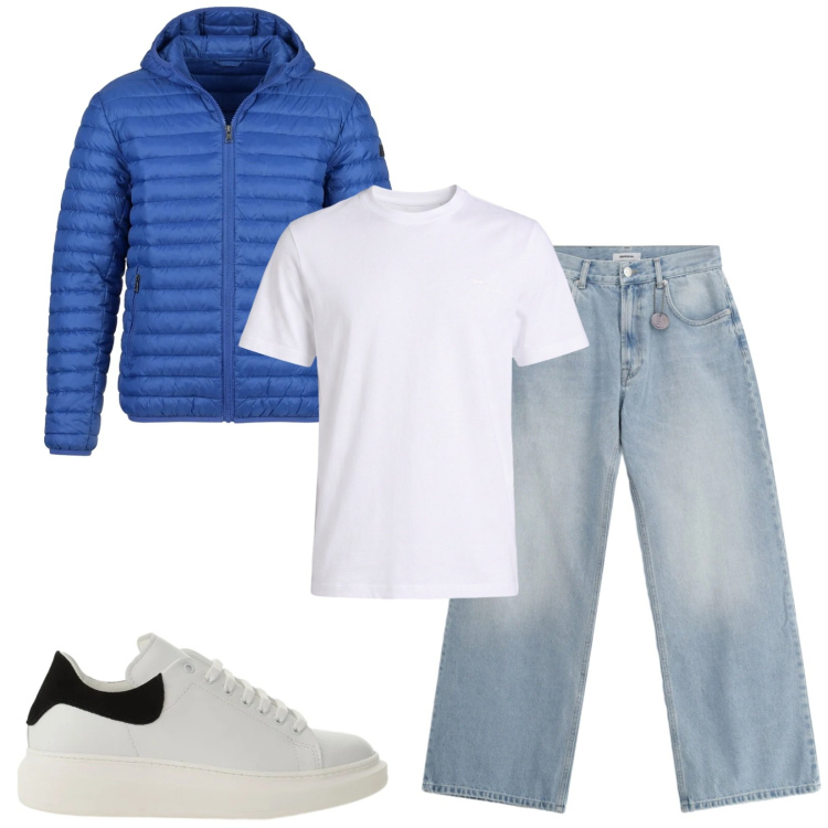 Outfit uomo - Total look #2382232. Stile Casual per Tutti i giorni. Abbinamento con jeans, sneakers, t-shirt, piumini.