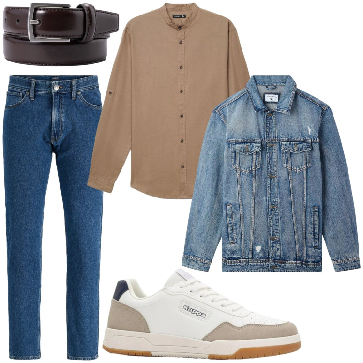 Outfit uomo - Denim di stagione. Stile Casual per Tutti i giorni. Abbinamento con jeans, sneakers, giacche, camicie, cinture.