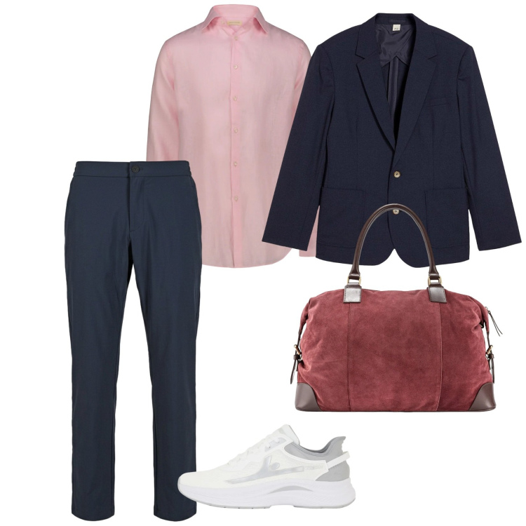 Outfit uomo - In ufficio. per Ufficio. Abbinamento con giacche, sneakers, pantaloni, camicie, borse sportive.
