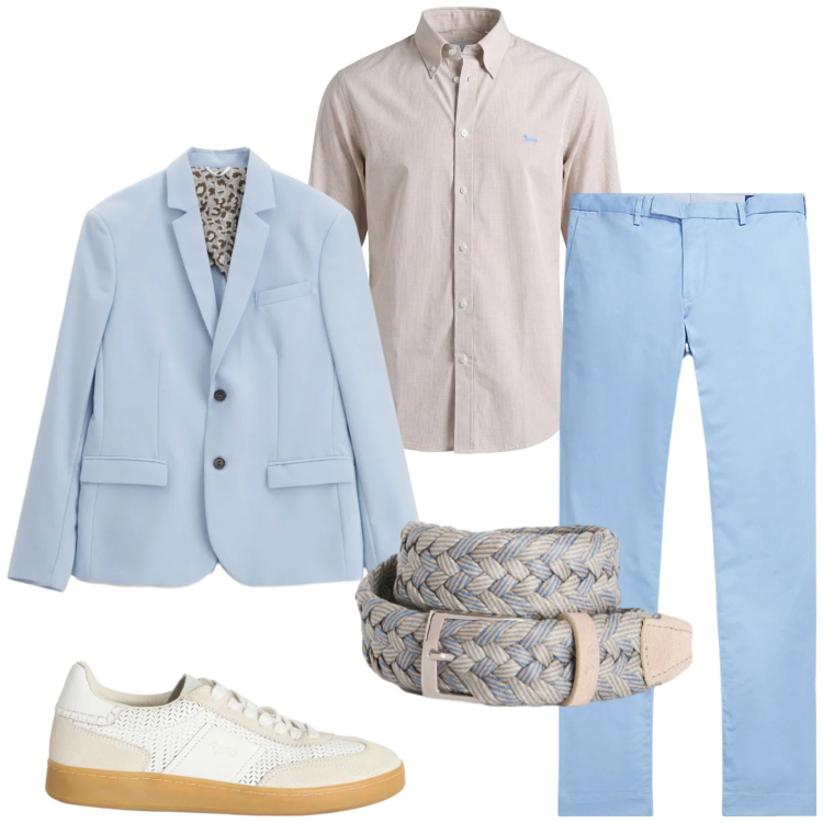 Outfit uomo - Total look #2382550. Stile Business/Elegante per Ufficio. Abbinamento con sneakers, camicie, cinture, giacche, pantaloni.