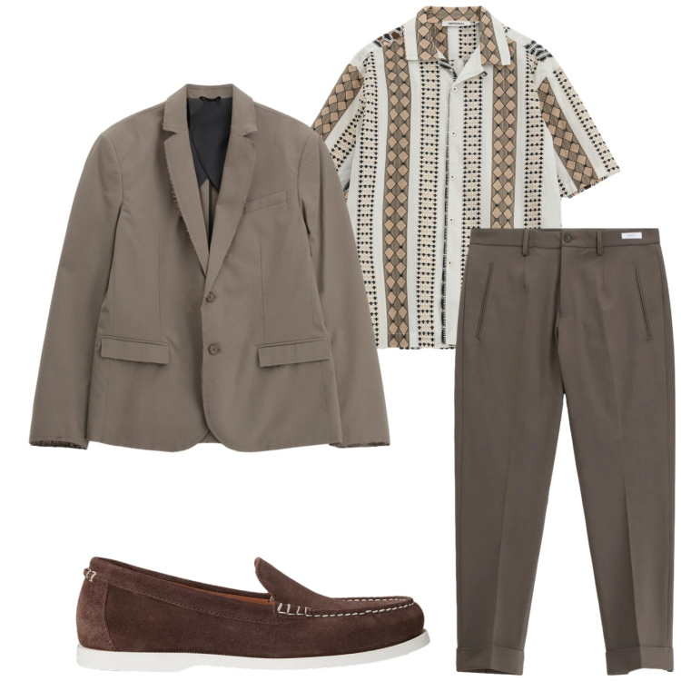 Outfit uomo - Total look #2382561. Stile Business/Elegante per Ufficio. Abbinamento con giacche, pantaloni, camicie a manica corta, scarpe stringate.