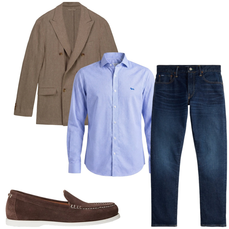 Outfit uomo - Total look #2382566. Stile Business/Elegante per Tutti i giorni. Abbinamento con camicie, jeans, scarpe stringate, giacche.