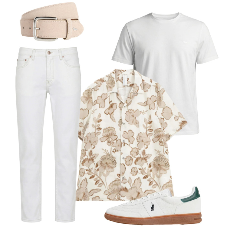 Outfit uomo - Eterno Summer Minimal. Stile Urban per Tutti i giorni. Abbinamento con t-shirt, jeans, cinture, camicie a manica corta, sneakers.