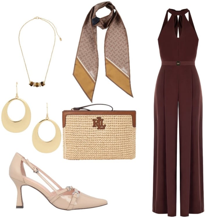 Outfit donna - Matrimonio classico. Stile Romantica per Cerimonia. look ideale per Petite. Abbinamento con décolleté, sciarpe, tute, pochette, collane, orecchini.