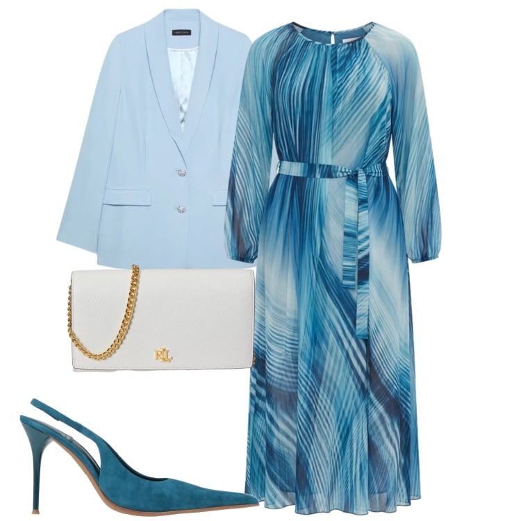 Outfit donna - Tessuti fluidi colori luminosi. Stile Chic per Tutti i giorni. Abbinamento con décolleté, vestiti lunghi, blazer, borse a tracolla.