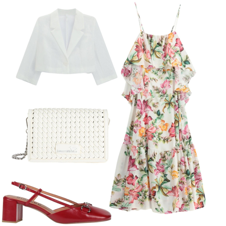 Outfit donna - Total look #2382789. Stile Romantica per Tutti i giorni. Abbinamento con décolleté, blazer, vestiti lunghi, borse a tracolla.