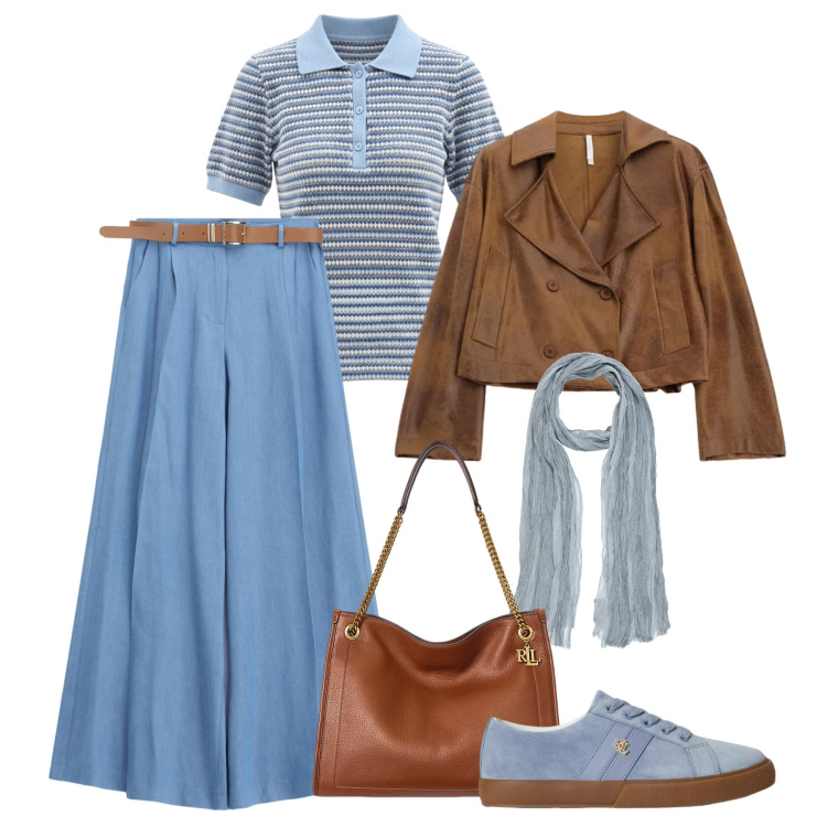 Outfit donna - Jeans leggeri e fluenti. Stile Urban per Tutti i giorni. Abbinamento con sciarpe, giacche, jeans, polo, sneakers, borse tote.