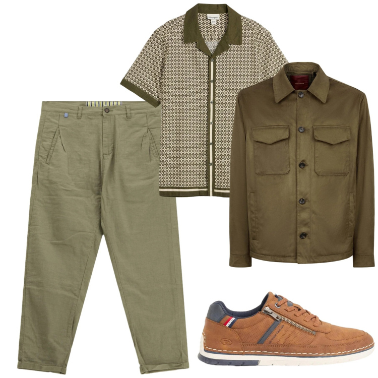 Outfit uomo - Total look #2382960. Stile Urban per Tutti i giorni. Abbinamento con camicie a manica corta, sneakers, pantaloni, giacche.