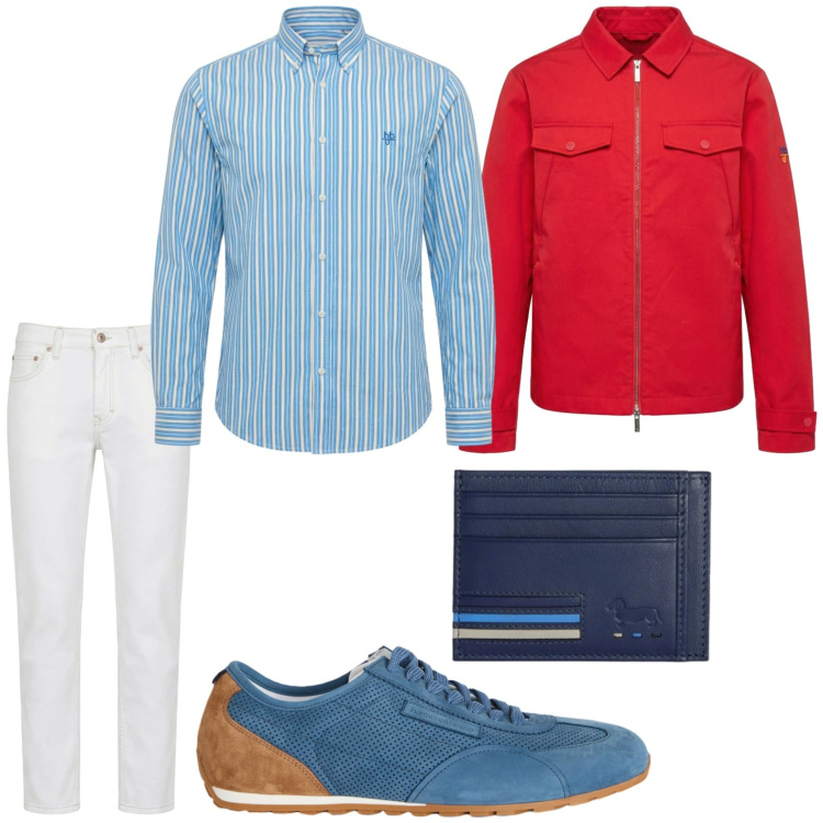 Outfit uomo - Confortevole. Stile Trendy per Tutti i giorni. Abbinamento con jeans, portafogli, cappotti, camicie, sneakers.