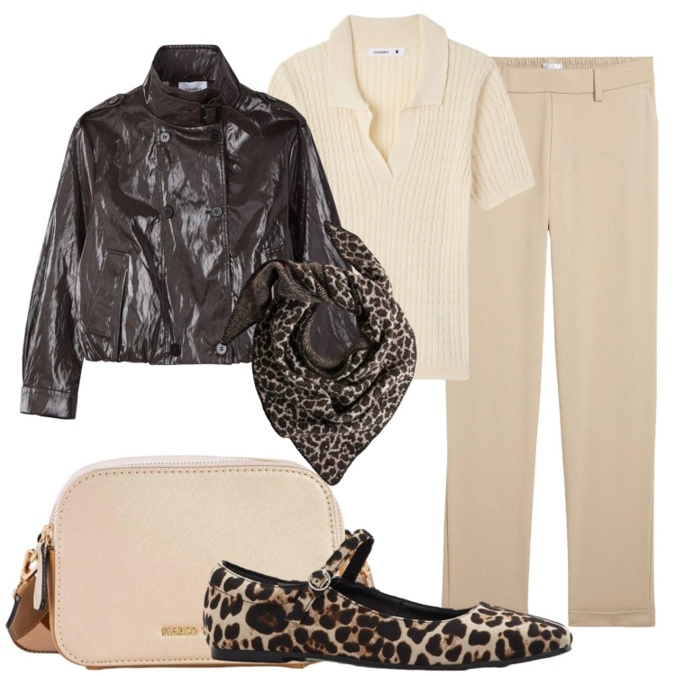 Outfit donna - Macchie per la city. Stile Urban per Scuola/Università. Abbinamento con ballerine, pantaloni chino, sciarpe, borse a tracolla, polo, giacche.