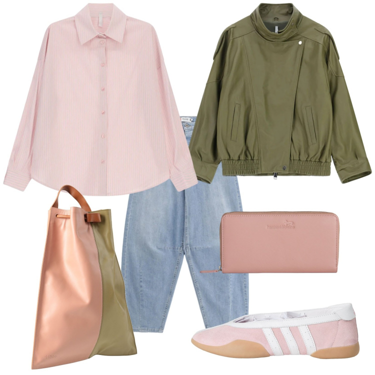 Outfit donna - My favorite colors. Stile Trendy per Tutti i giorni. Abbinamento con ballerine, zaini, giacche, camicie, jeans, portafogli.