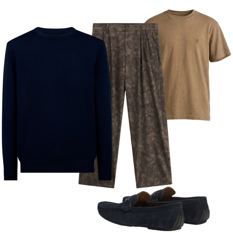 Outfit uomo - Total look #2383125. Stile Casual per Tutti i giorni. Abbinamento con pantaloni, scarpe stringate, t-shirt, maglieria.
