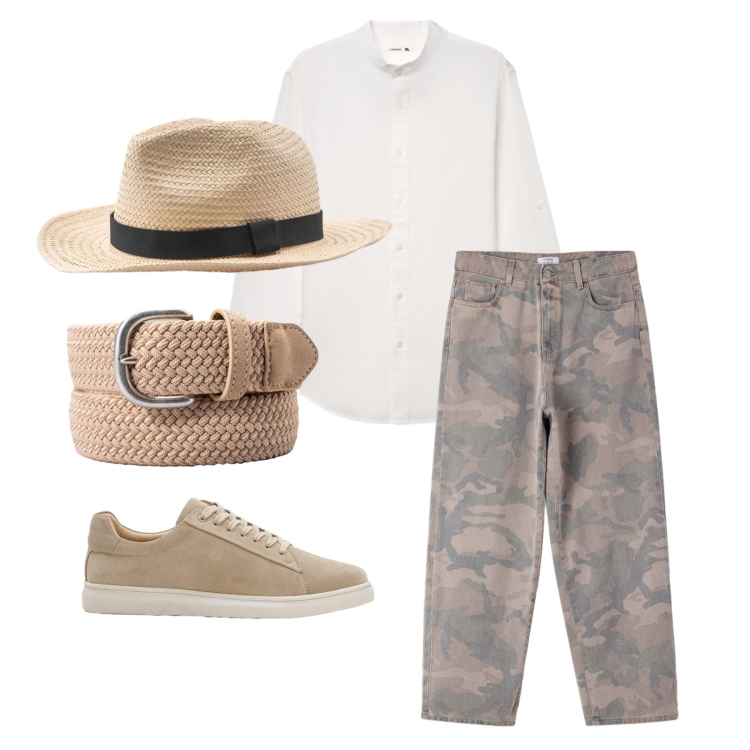 Outfit uomo - Aprile. Stile Trendy per Tutti i giorni. Abbinamento con sneakers, camicie, pantaloni, cinture, cappelli.