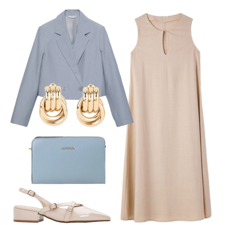 Outfit donna - Curve in movimento - Focus Donna Curvy I. Stile Bon Ton per Cerimonia. Abbinamento con décolleté, orecchini, vestiti lunghi, blazer, borse a tracolla.