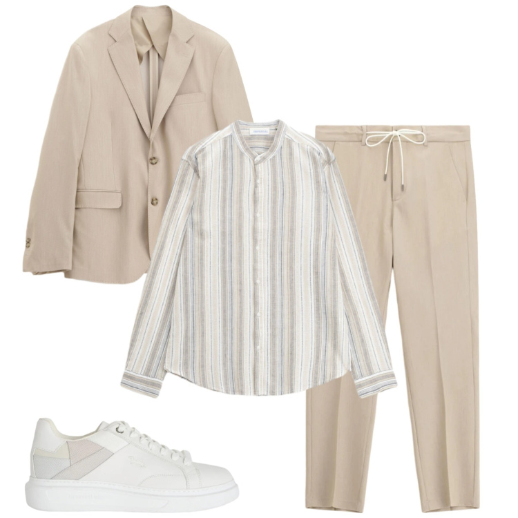 Outfit uomo - Elegante. Stile Business/Elegante per Tutti i giorni. Abbinamento con pantaloni, camicie, giacche, sneakers.