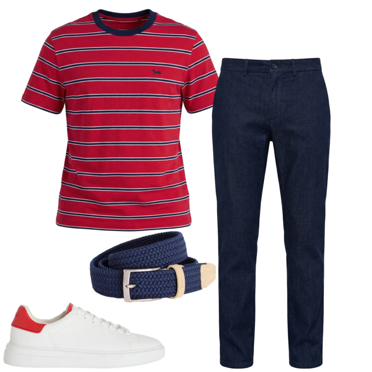 Outfit uomo - Total look #2383195. Stile Urban per Tutti i giorni. Abbinamento con cinture, sneakers, pantaloni chino, t-shirt.