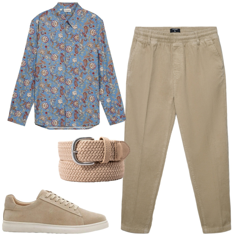 Outfit uomo - City. Stile Urban per Tutti i giorni. Abbinamento con camicie, sneakers, pantaloni, cinture.