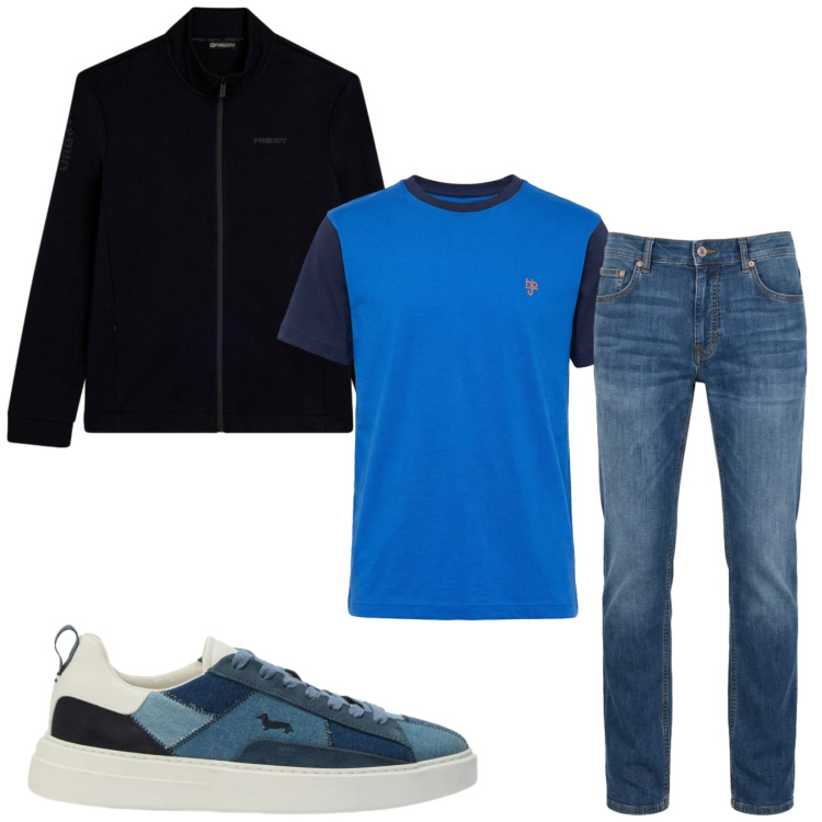 Outfit uomo - Total look #2383243. Stile Casual per Tutti i giorni. Abbinamento con jeans, t-shirt, sneakers, felpe.