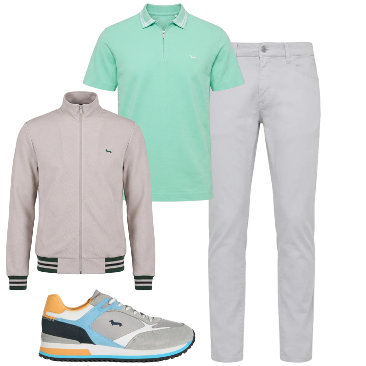 Outfit uomo - Aprile. Stile Casual per Tutti i giorni. Abbinamento con sneakers, felpe, pantaloni, polo.