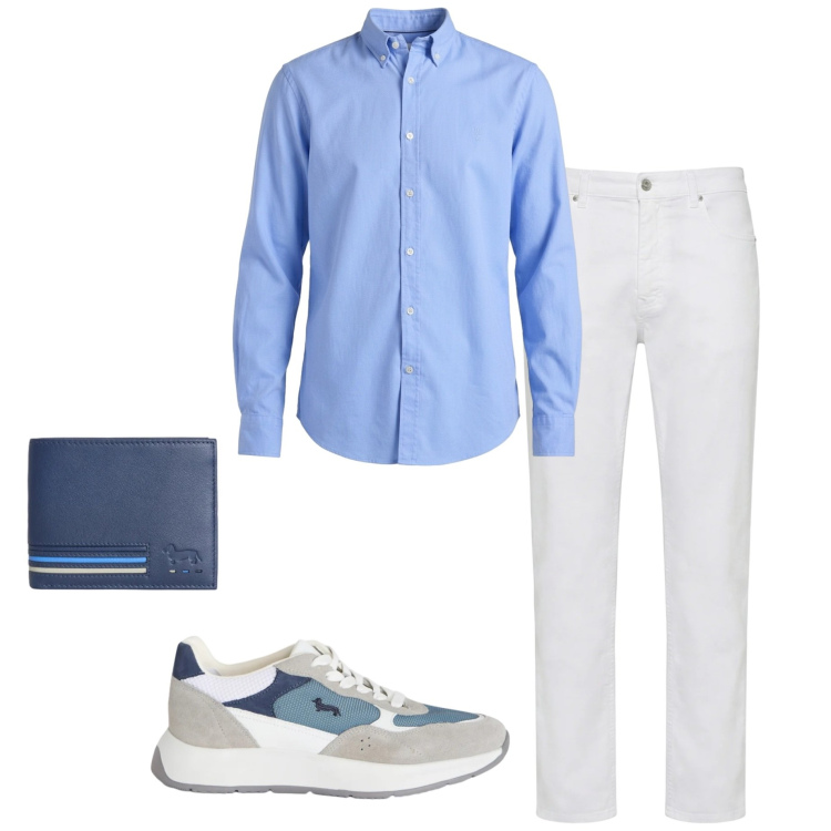 Outfit uomo - Harmont&blaine. Stile Business/Elegante per Ufficio. Abbinamento con sneakers, portafogli, pantaloni, camicie.