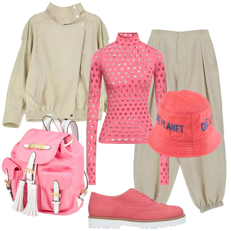 Outfit donna - La maglietta originale. Stile Urban per Ufficio. Abbinamento con t-shirt, scarpe stringate, zaini, cappelli, giacche, pantaloni.
