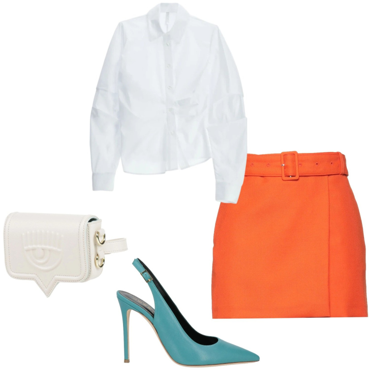 Outfit donna - Total look #2383428. Stile Sexy per Serata fuori. Abbinamento con minigonne, marsupi, décolleté, camicie.