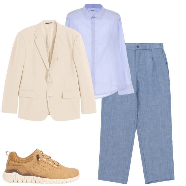 Outfit uomo - Aprile. Stile Urban per Tutti i giorni. Abbinamento con giacche, sneakers, camicie, pantaloni.