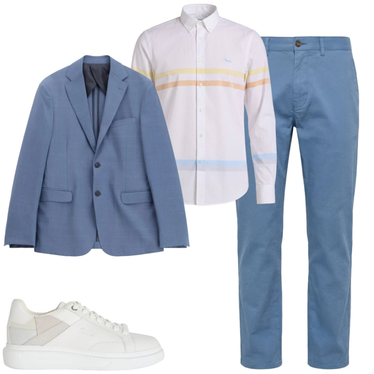 Outfit uomo - City. Stile Urban per Tutti i giorni. Abbinamento con giacche, camicie, sneakers, pantaloni.