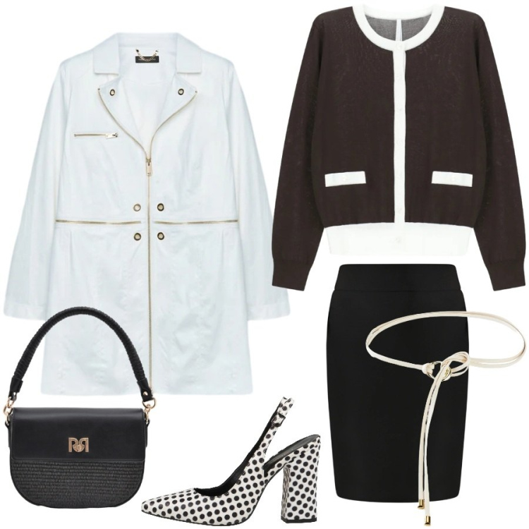 Outfit donna - Cerimonia di inaugurazione. Stile Bon Ton per Cerimonia. Abbinamento con décolleté, cinture, cappotti, cardigans, gonne, borse a spalla.