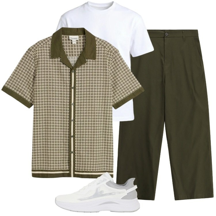 Outfit uomo - Total look #2383576. Stile Casual per Tutti i giorni. Abbinamento con camicie a manica corta, t-shirt, pantaloni, sneakers.