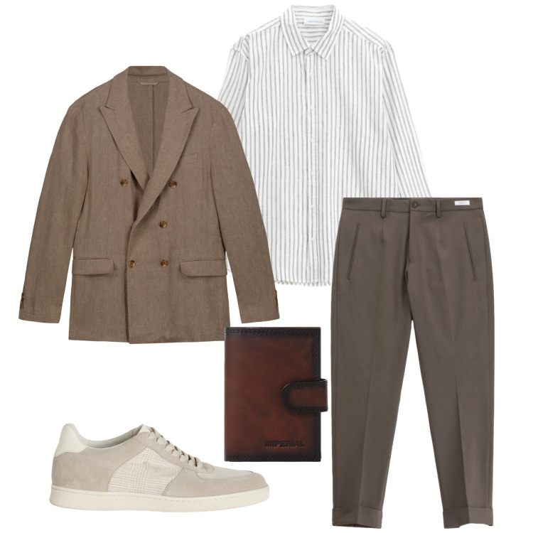 Outfit uomo - Total look #2383663. Stile Trendy per Serata speciale. Abbinamento con pantaloni, camicie, portafogli, sneakers, giacche.