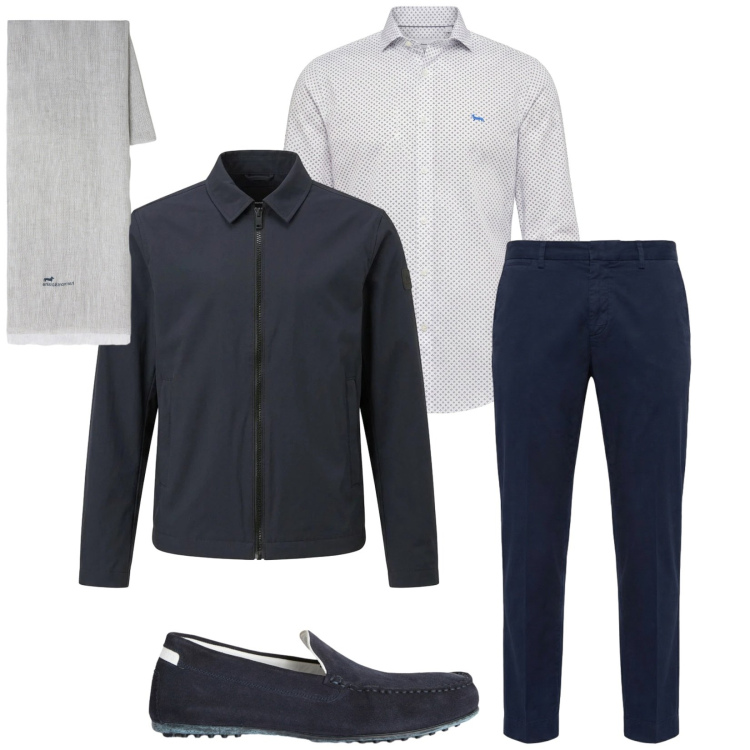 Outfit uomo - Total look #2383665. Stile Trendy per Serata speciale. Abbinamento con scarpe stringate, sciarpe, camicie, pantaloni chino, giacche.