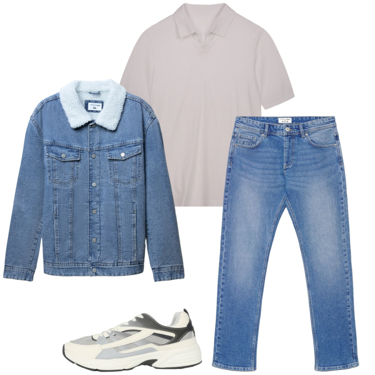 Outfit uomo - Total look #2383677. Stile Casual per Tutti i giorni. Abbinamento con sneakers, jeans, giacche, polo.