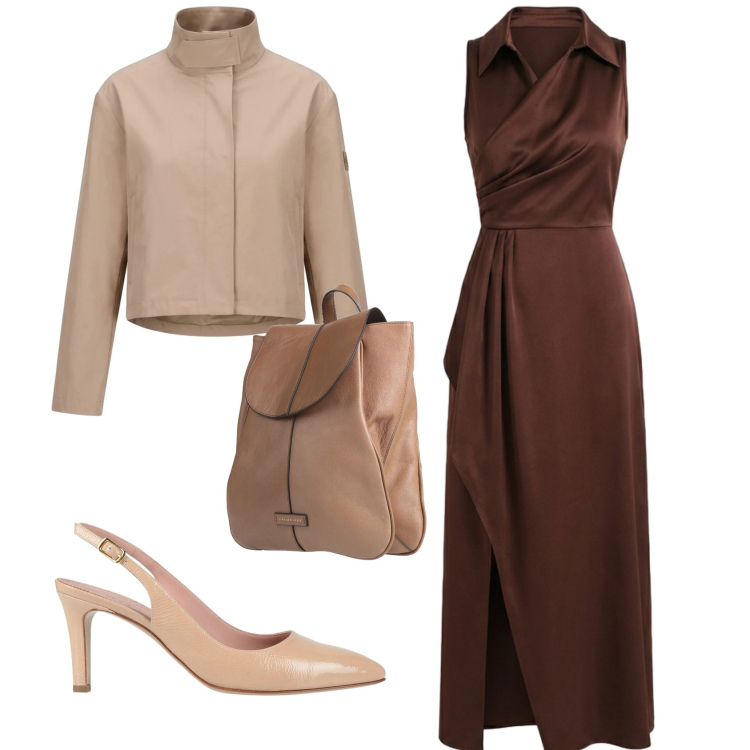 Outfit donna - Total look #2384021. Stile Chic per Cerimonia. Abbinamento con zaini, décolleté, vestiti lunghi, blazer.