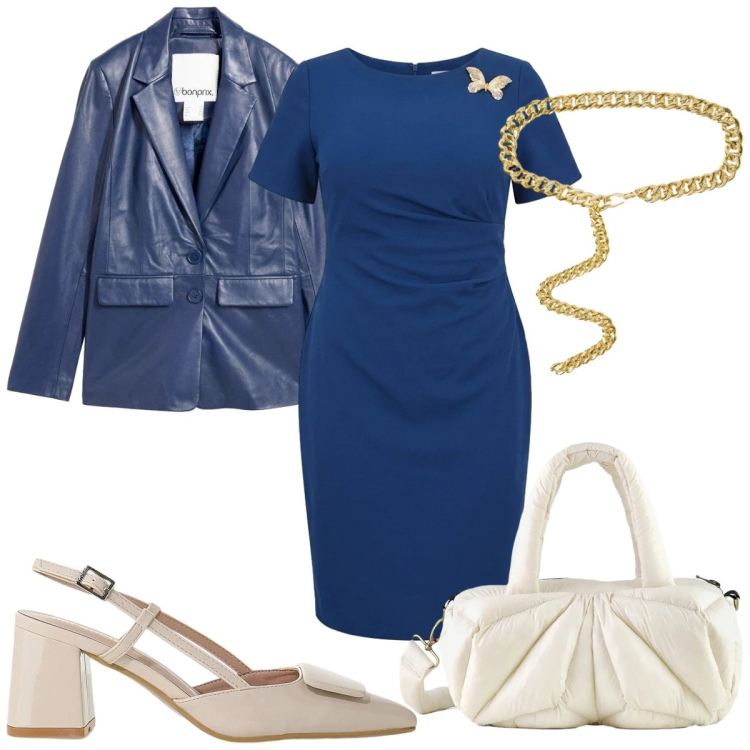 Outfit donna - Eleganza leggera- la cresima. Stile Chic per Cerimonia. Abbinamento con blazer, cinture, décolleté, vestiti a tubino, borse a mano.
