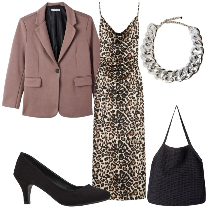 Outfit donna - Eleganza leggera- secondo matrimonio. Stile Trendy per Cerimonia. Abbinamento con décolleté, shopping bag, vestiti lunghi, blazer, collane.