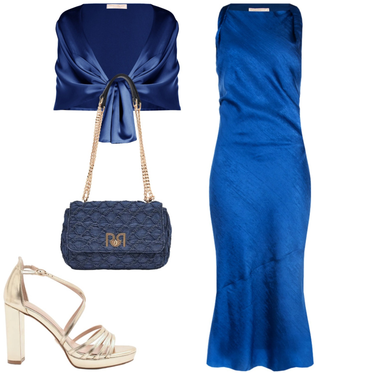 Outfit donna - Cerimnia. Stile Chic per Cerimonia. Abbinamento con vestiti asimmetrici, sandali col tacco, borse a spalla, stole.