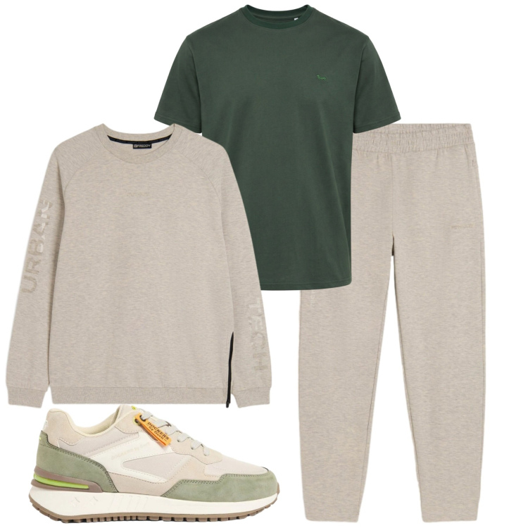 Outfit uomo - Sporty. Stile Casual per Tutti i giorni. Abbinamento con sneakers, t-shirt, felpe, pantaloni.
