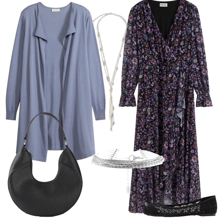 Outfit donna - Total look #2384118. Stile Romantica per Tutti i giorni. Abbinamento con vestiti lunghi, ballerine, cardigans, borse a mano, collane, braccialetti.