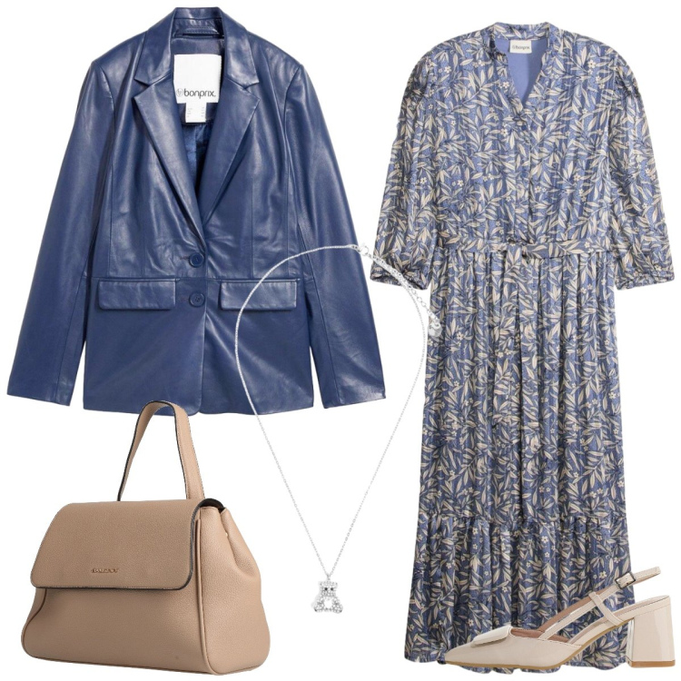 Outfit donna - Total look #2384145. Stile Casual chic per Tutti i giorni. Abbinamento con zaini, blazer, vestiti chemisier, décolleté, ciondoli.
