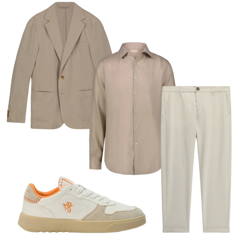 Outfit uomo - Toni naturali. Stile Casual per Tutti i giorni. Abbinamento con pantaloni, sneakers, camicie, giacche.