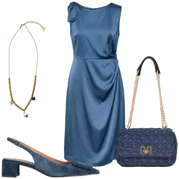 Outfit donna - Cerimonia. Stile Chic per Cerimonia. Abbinamento con décolleté, vestiti, borse a spalla, ciondoli.