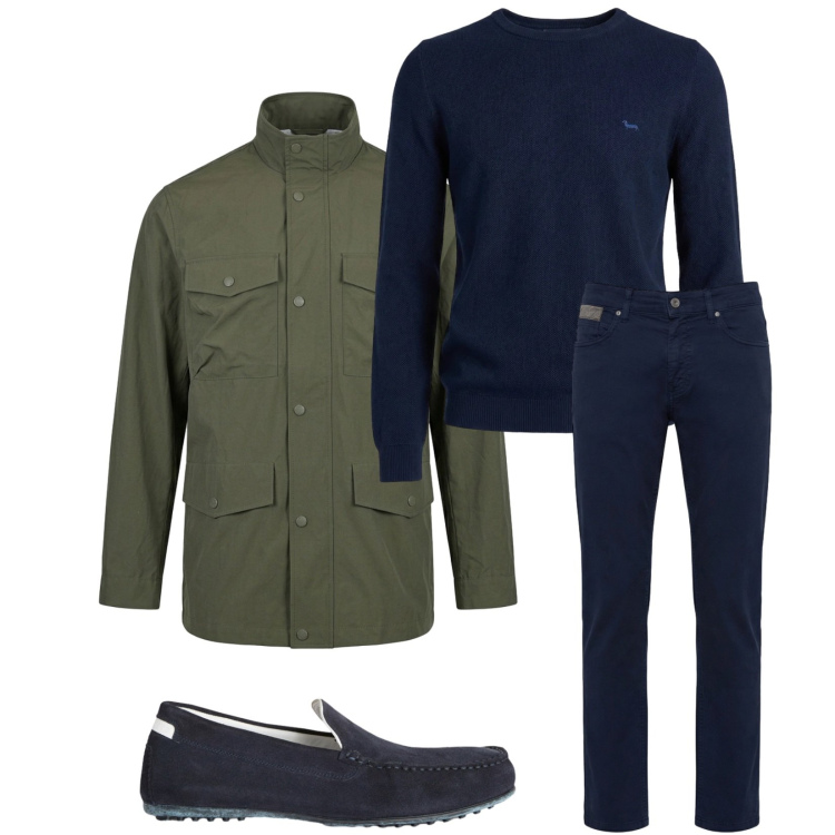 Outfit uomo - Total look #2384337. Stile Urban per Tutti i giorni. Abbinamento con scarpe stringate, pullovers, pantaloni, giacche.