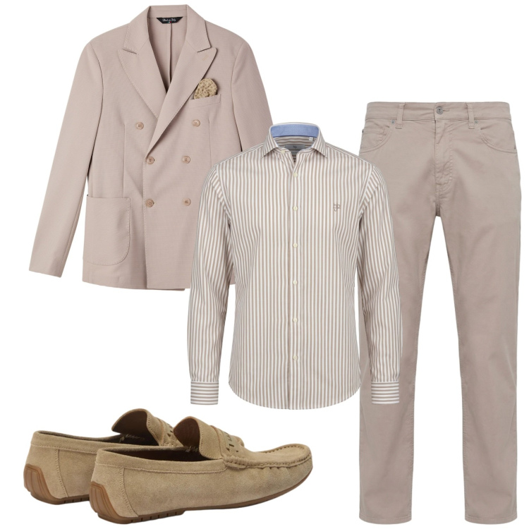 Outfit uomo - Total look #2384344. Stile Business/Elegante per Cerimonia. Abbinamento con giacche, pantaloni, scarpe stringate, camicie.