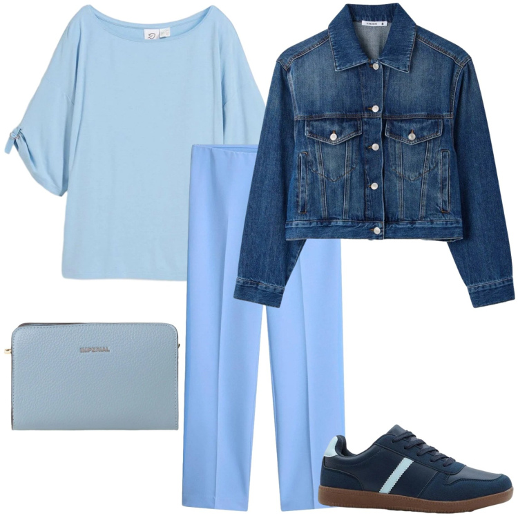 Outfit donna - Total look #2384489. Stile Casual per Tutti i giorni. Abbinamento con sneakers, pantaloni, t-shirt, cappotti, borse a tracolla.