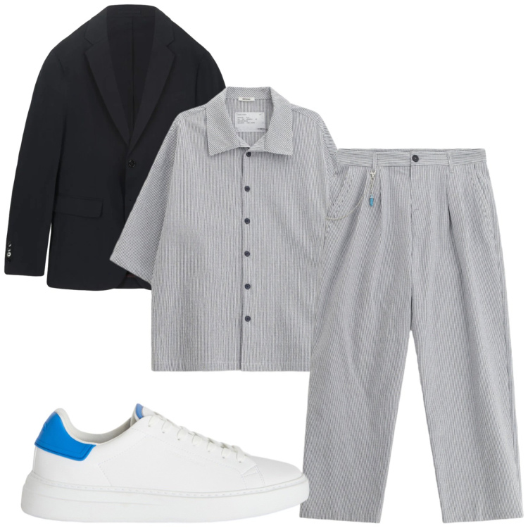 Outfit uomo - Total look #2384561. Stile Trendy per Serata speciale. Abbinamento con pantaloni, camicie a manica corta, sneakers, giacche.