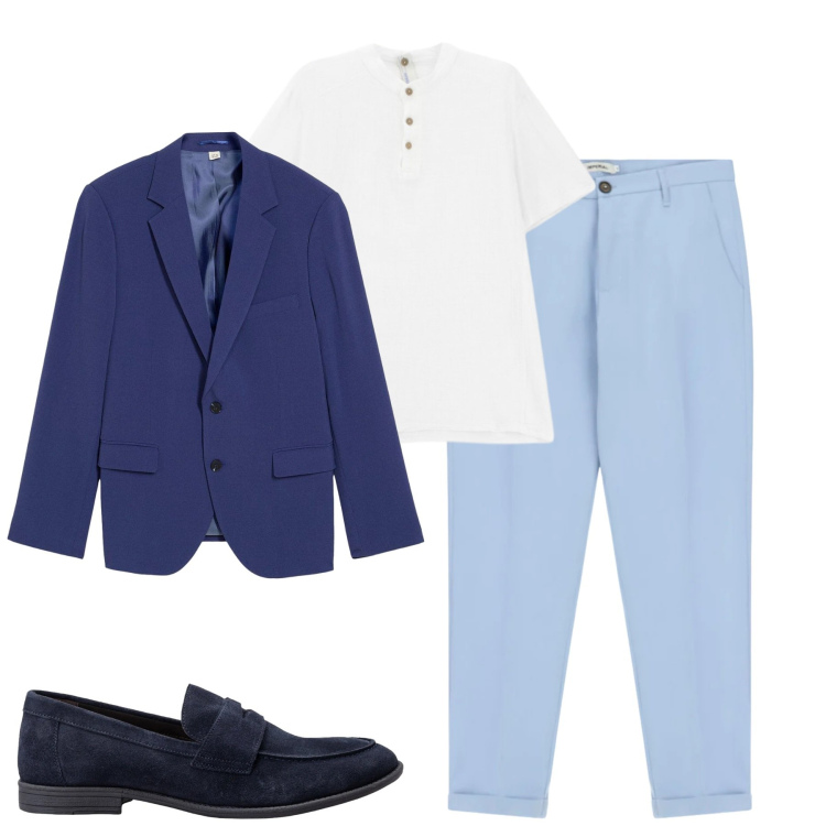 Outfit uomo - Aprile. Stile Urban per Tutti i giorni. Abbinamento con giacche, pantaloni, t-shirt, scarpe stringate.