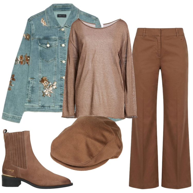 Outfit donna - Total look #2384750. Stile Basic per Tutti i giorni. Abbinamento con pullovers, cappelli, stivaletti chelsea, blazer, pantaloni.